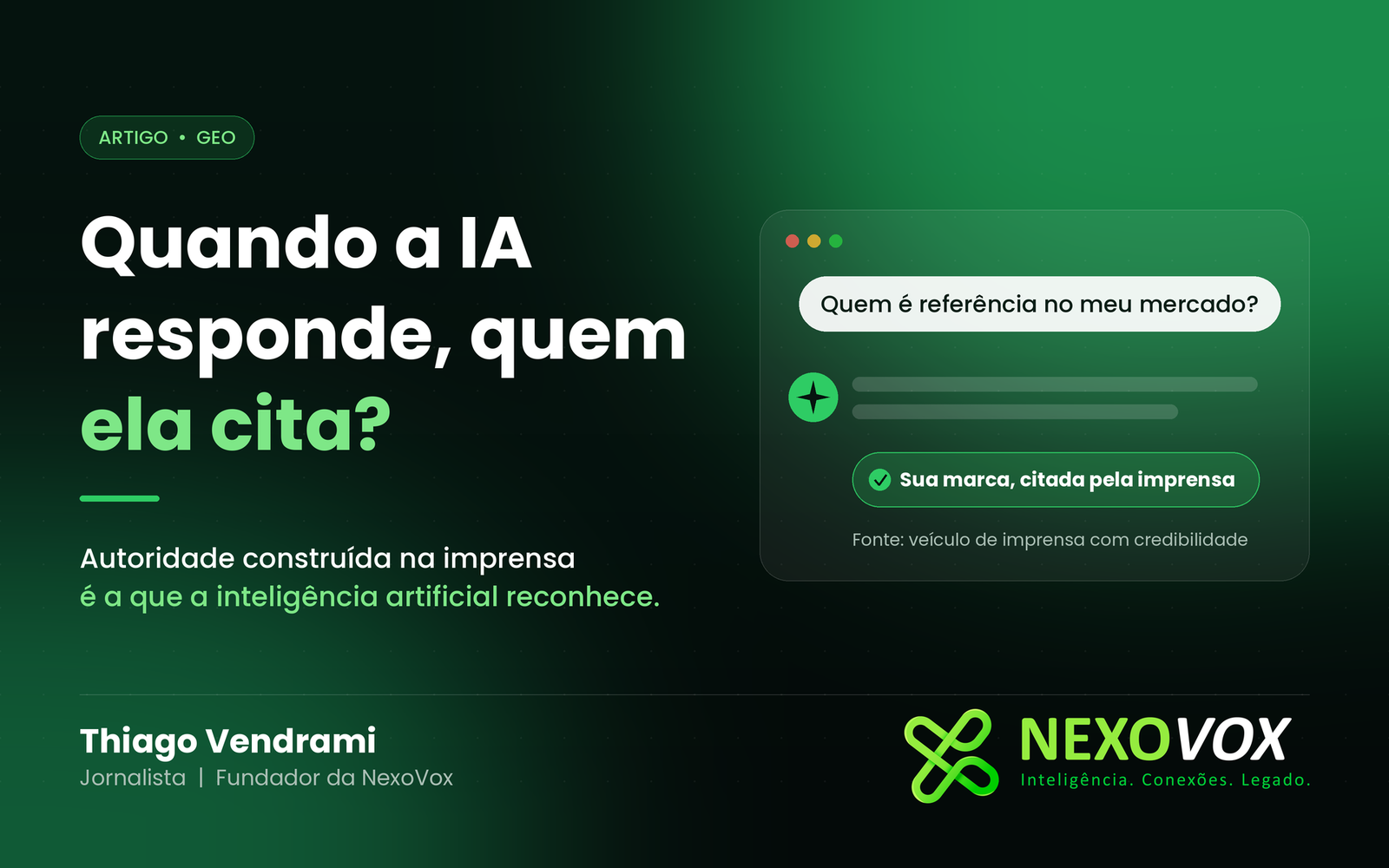 Capa do artigo Quando a inteligência artificial responde, quem ela cita?